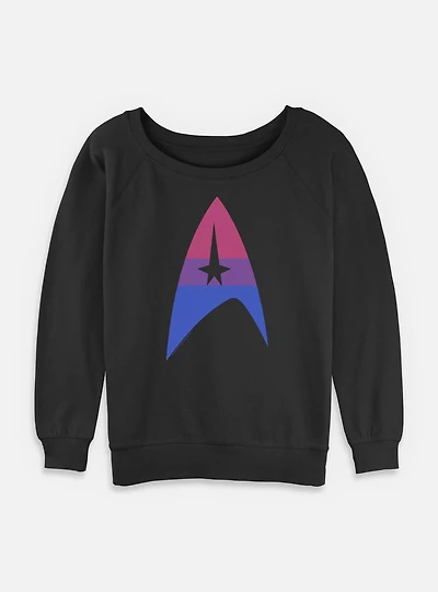 Star Trek Bisexual Flag Logo Womens Slouchy Sweatshirt