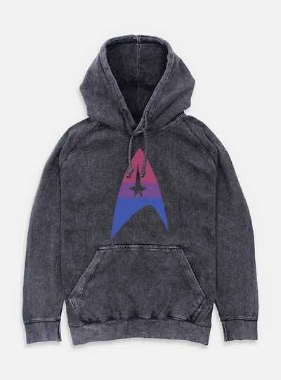 Star Trek Bisexual Flag Logo Mineral Wash Hoodie