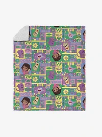 Dora The Explorer Dora and Friends Collage Silk Touch Sherpa Throw Blanket