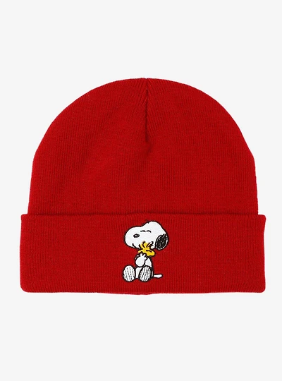 Peanuts Snoopy & Woodstock Embroidered Beanie — BoxLunch Exclusive