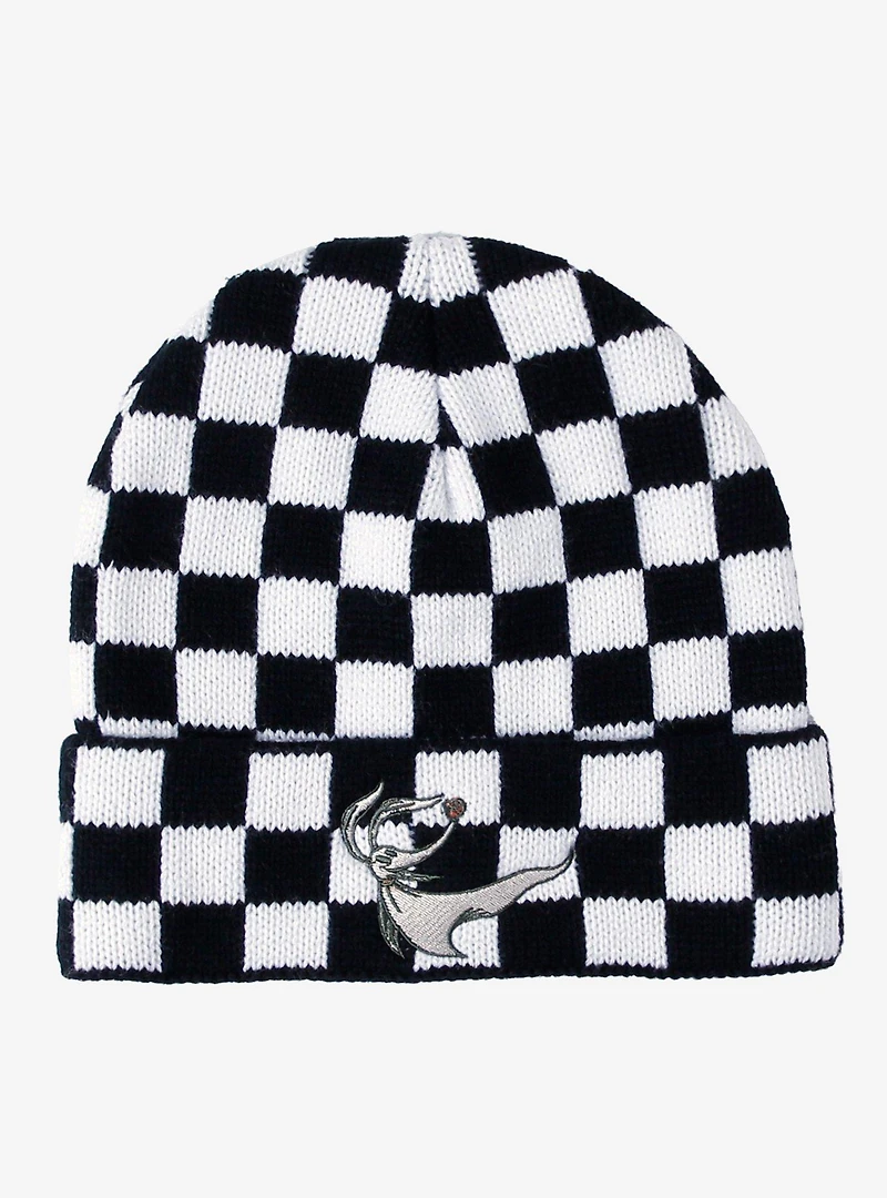 Disney The Nightmare Before Christmas Zero Checkered Beanie — BoxLunch Exclusive