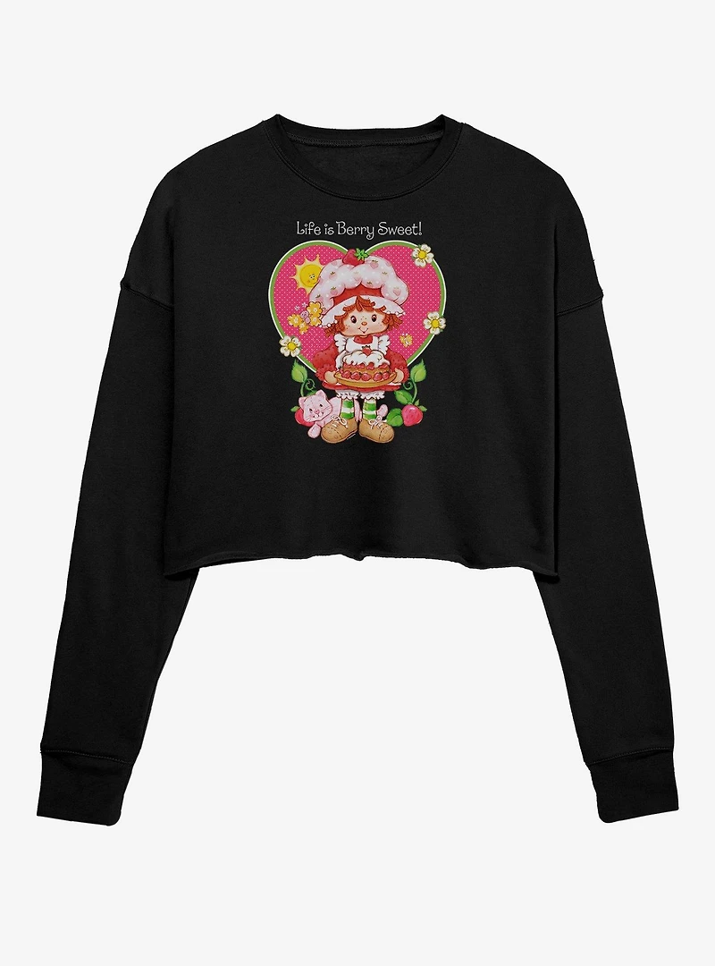 Strawberry Shortcake Life Berry Sweet Girls Crop Sweatshirt