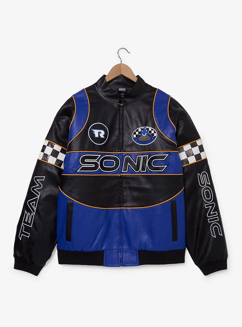 Sonic the Hedgehog Faux Leather Moto Racing Jacket - BoxLunch Exclusive