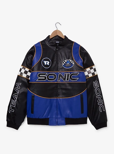 Sonic the Hedgehog Faux Leather Moto Racing Jacket - BoxLunch Exclusive