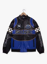 Sonic the Hedgehog Faux Leather Moto Racing Jacket - BoxLunch Exclusive