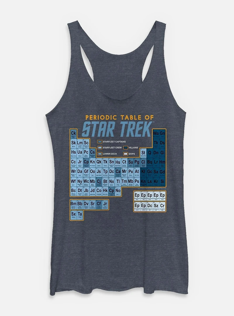 Star Trek Periodic Table Gold Womens Tank Top