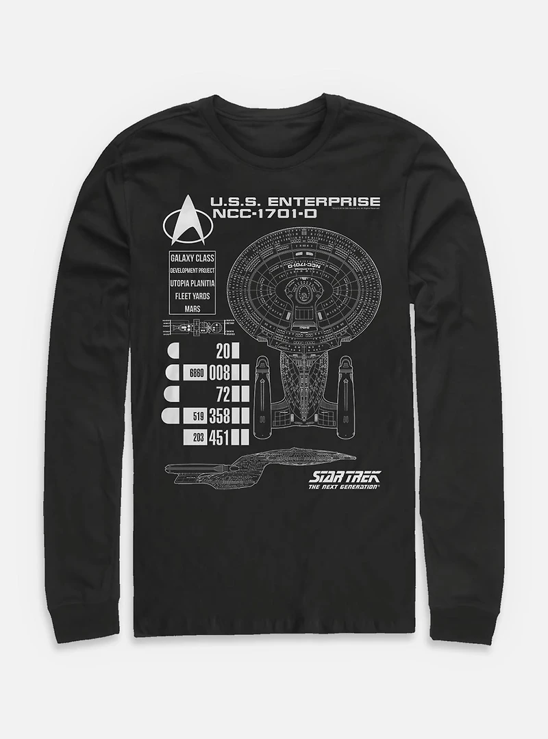 Star Trek Ship Schematics Long-Sleeve T-Shirt