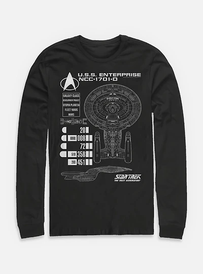Star Trek Ship Schematics Long-Sleeve T-Shirt
