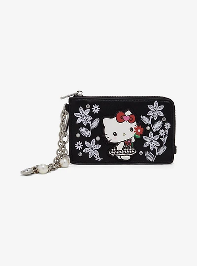 Sanrio Hello Kitty Houndstooth Floral Cardholder with Wristlet - BoxLunch Exclusive
