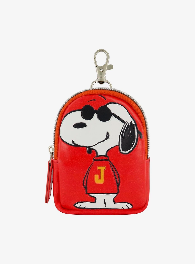 Peanuts Snoopy "J" Full Pose Coin Purse with Keychain Clip
