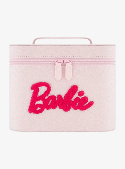 Barbie Glitter Pink Cosmetic Case Organizer with Mirror