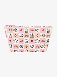 Hello Kitty Checkered Pastel Cosmetic Travel Bag