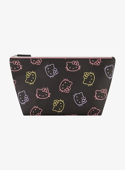 Hello Kitty Faces Neon Outline Cosmetic Travel Bag