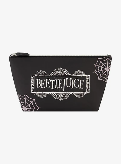 Beetlejuice Logo Spiderweb Cosmetic Travel Bag