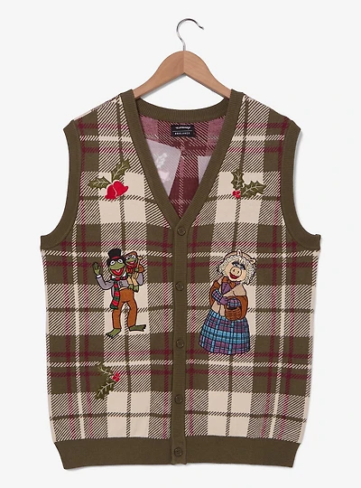 The Muppets Christmas Carol Embroidered Plaid Sweater Vest - BoxLunch Exclusive