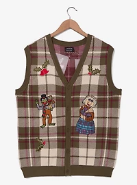 The Muppets Christmas Carol Embroidered Plaid Sweater Vest - BoxLunch Exclusive