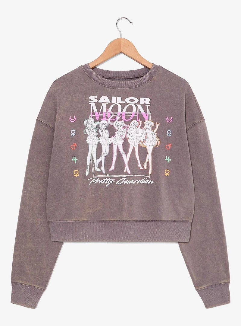 Sailor Moon Tonal Group Portrait Women's Cropped Crewneck - BoxLunch Exclusive