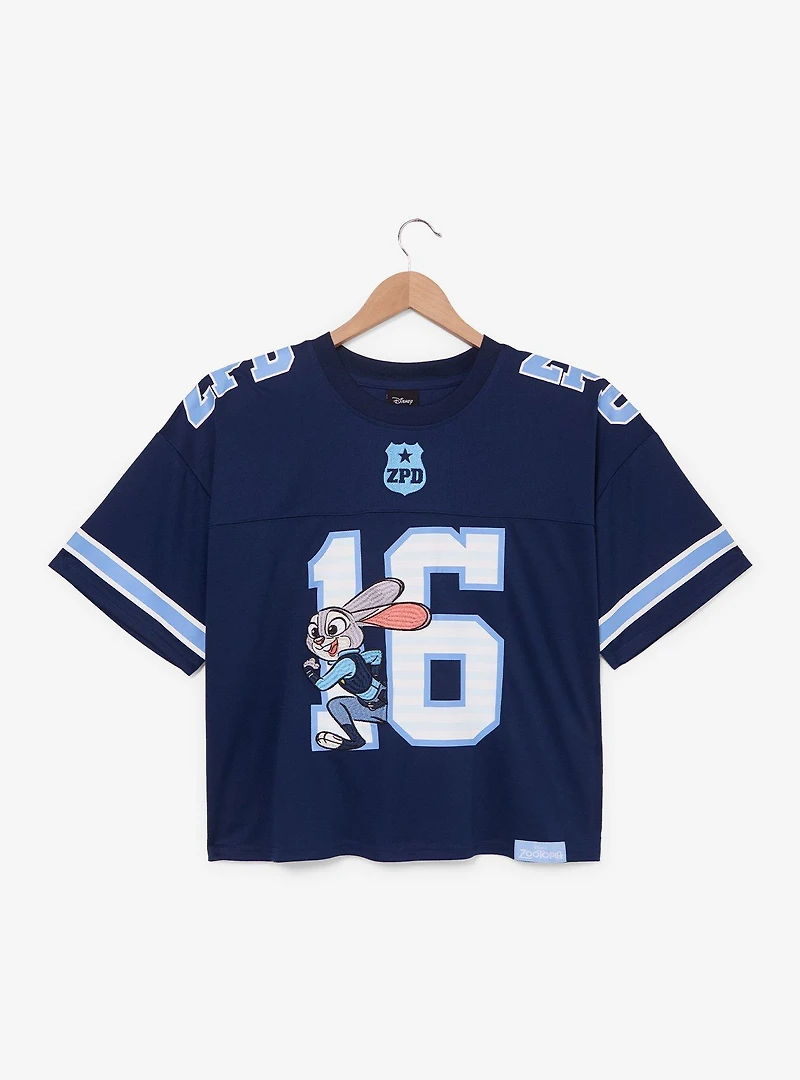 Disney Zootopia Judy Hopps Women's Plus Cropped Football Jersey - BoxLunch Exclusive