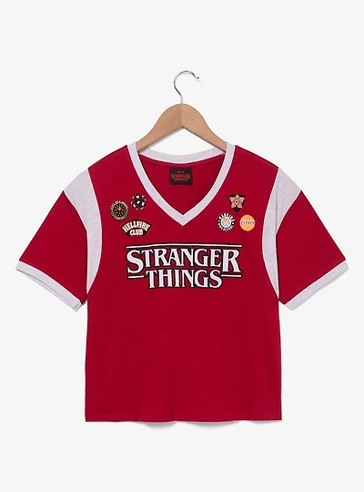 Stranger Things Patches Women's Cropped T-Shirt - BoxLunch Exclusive