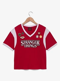 Stranger Things Patches Women's Cropped T-Shirt - BoxLunch Exclusive