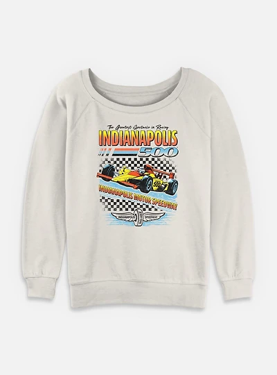 Indianapolis 500 Race Checker Womens Slouchy Sweatshirt
