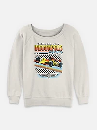Indianapolis 500 Race Checker Womens Slouchy Sweatshirt