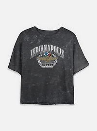 Indianapolis 500 Regal Crest Mineral Wash Womens Crop T-Shirt