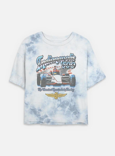 Indianapolis 500 Chrome Tie Dye Crop Womens T-Shirt