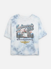 Indianapolis 500 Chrome Tie Dye Crop Womens T-Shirt