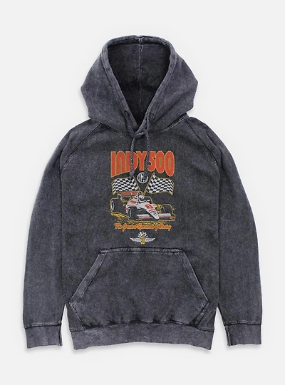 Indianapolis 500 Checkered Flags Racing Mineral Wash Hoodie