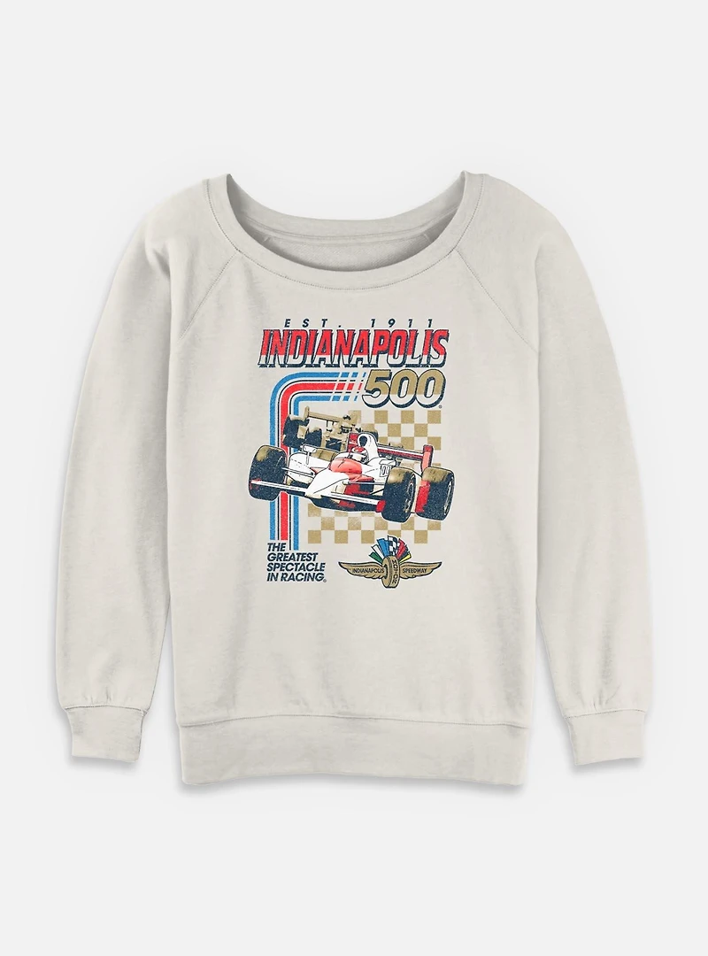 Indianapolis 500 Racing Stripes Womens Slouchy Sweatshirt