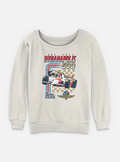 Indianapolis 500 Racing Stripes Womens Slouchy Sweatshirt