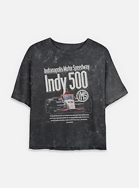 Indianapolis 500 Cover Ad Mineral Wash Womens Crop T-Shirt