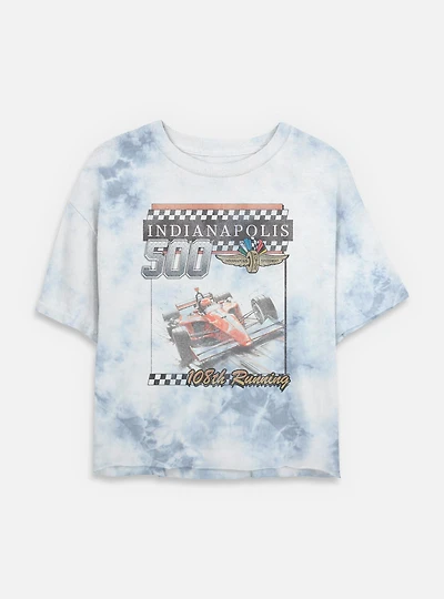 Indianapolis 500 108Th Running Tie Dye Crop Womens T-Shirt