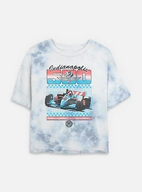 Indianapolis 500 Retro Sport Tie Dye Crop Womens T-Shirt