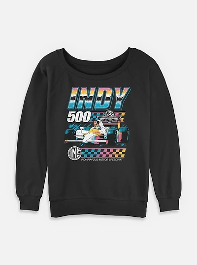 Indianapolis 500 Vintage Neon Womens Slouchy Sweatshirt