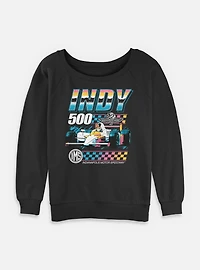 Indianapolis 500 Vintage Neon Womens Slouchy Sweatshirt