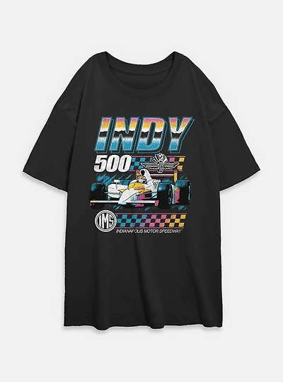 Indianapolis 500 Vintage Neon Womens Oversized T-Shirt