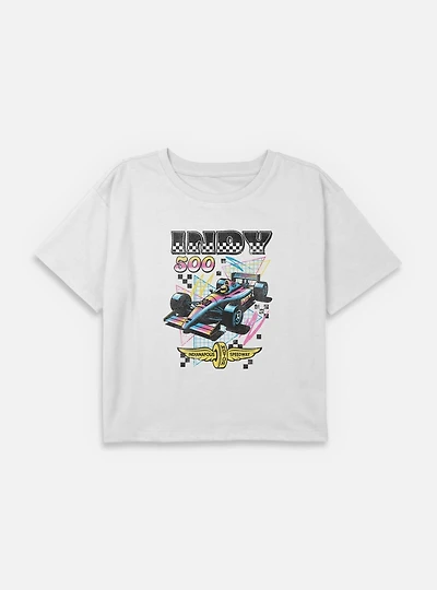 Indianapolis 500 90's Vibe Youth Girls Boxy Crop T-Shirt