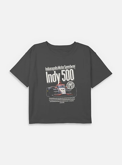 Indianapolis 500 Cover Ad Youth Girls Boxy Crop T-Shirt