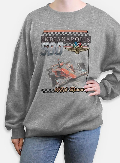 Indianapolis 500 108Th Running Womens Oversized Sweatshirt