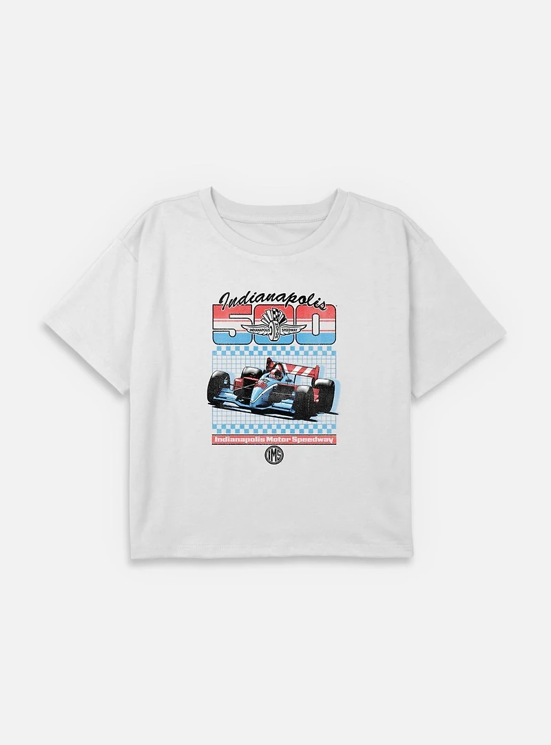 Indianapolis 500 Retro Sport Youth Girls Boxy Crop T-Shirt