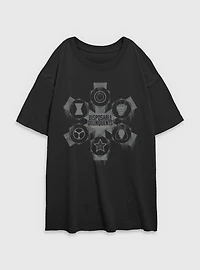 Marvel Thunderbolts* Disposable Delinquents Logos Womens Oversized T-Shirt