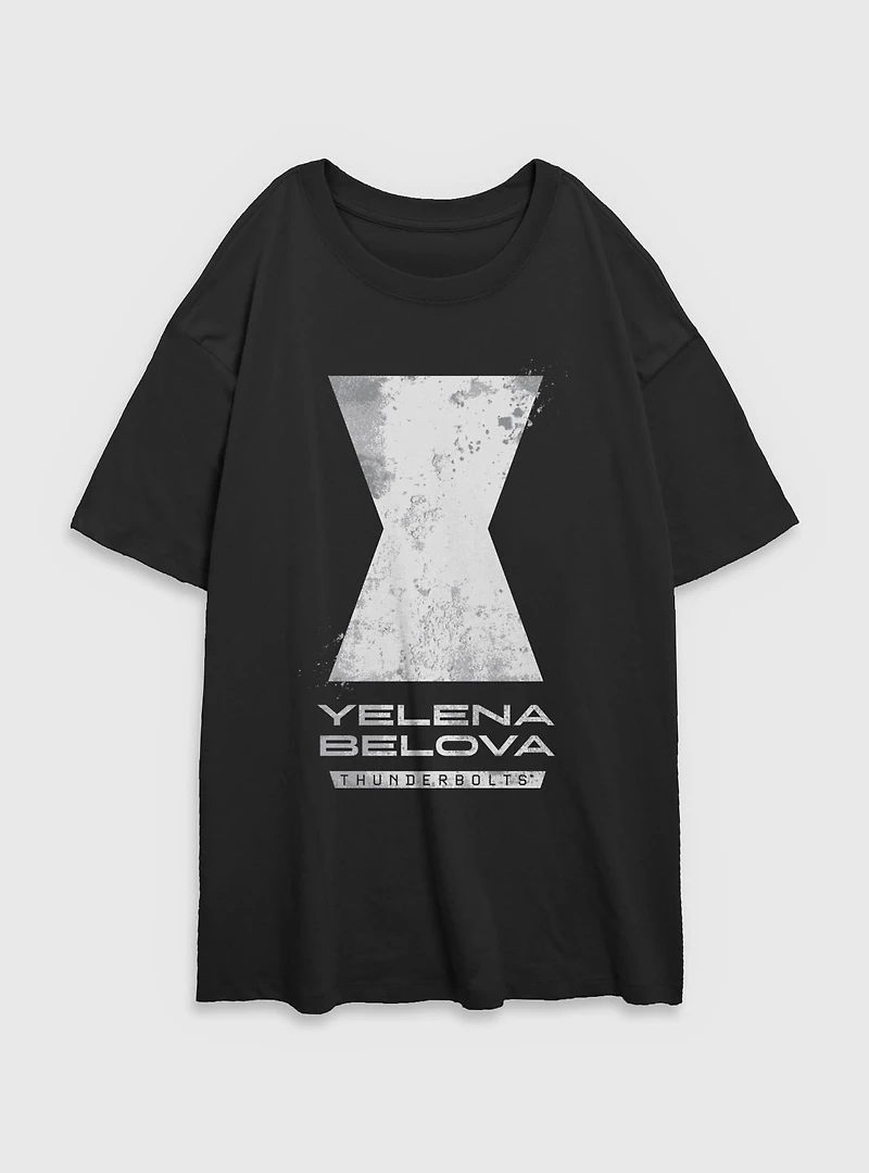 Marvel Thunderbolts* Yelena Belova Logo Womens Oversized T-Shirt