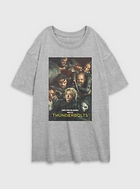 Marvel Thunderbolts* Team Poster Womens Oversized T-Shirt