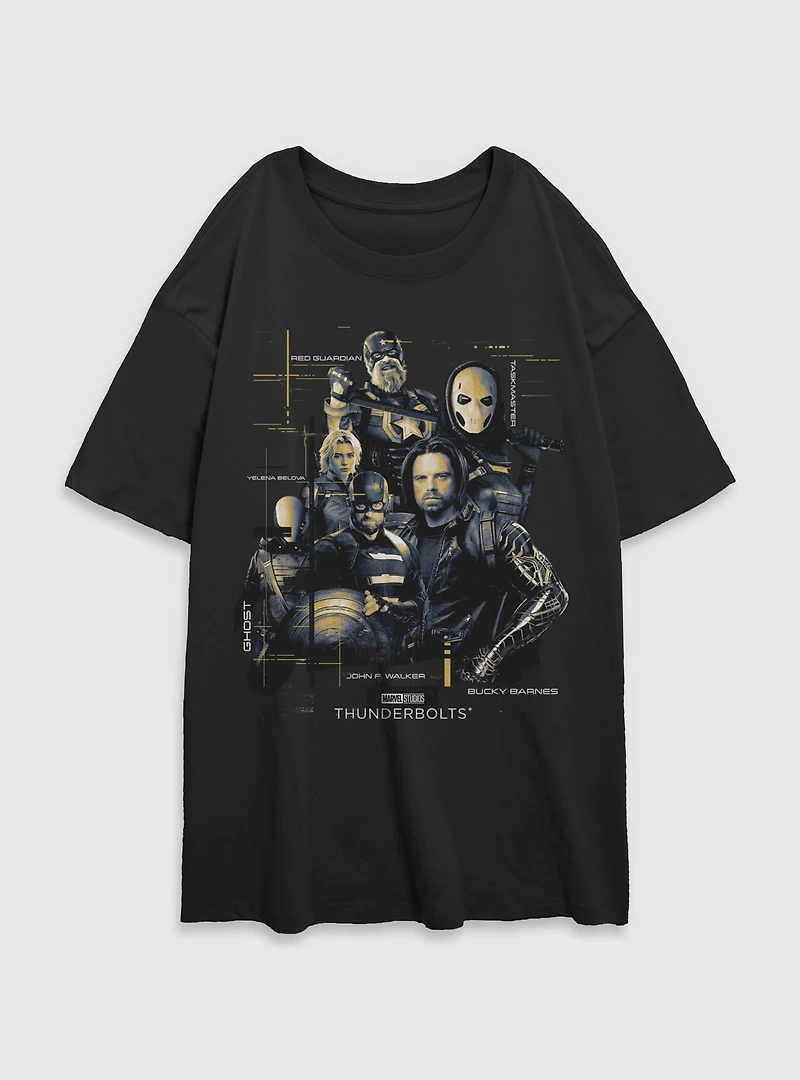 Marvel Thunderbolts* Team Pose Womens Oversized T-Shirt