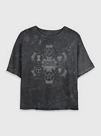 Marvel Thunderbolts* Disposable Delinquents Logos Mineral Wash Womens Crop T-Shirt