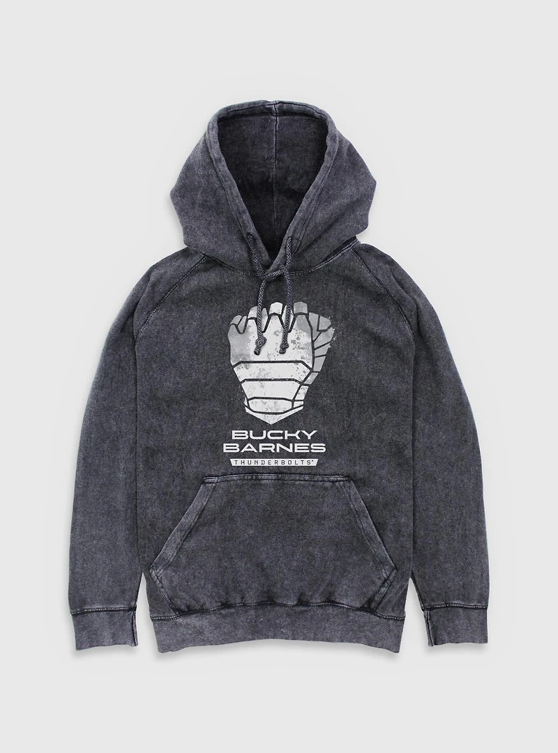 Marvel Thunderbolts* Bucky Barnes Winter Soldier Logo Mineral Wash Hoodie