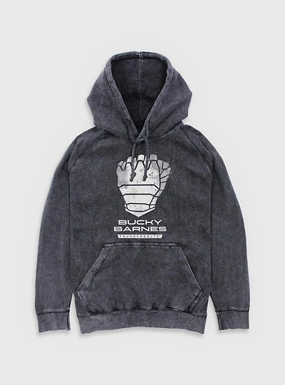 Marvel Thunderbolts* Bucky Barnes Winter Soldier Logo Mineral Wash Hoodie