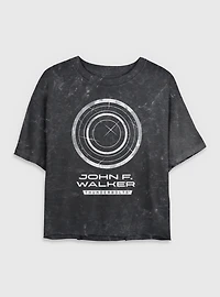 Marvel Thunderbolts* John Walker U.S. Agent Logo Mineral Wash Womens Crop T-Shirt
